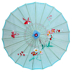 Китайский тканевый зонтик прозрачный с цветом 76х55см, №9