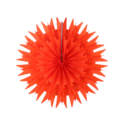 Снежинка обьемная 30 см оранжевый