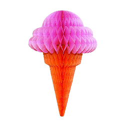 Бумажное украшение "Мороженое" розовый 32х20 см